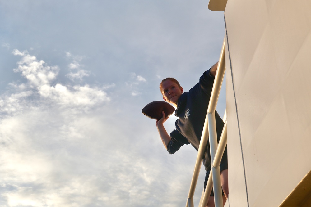 USCGC Frederick Hatch (WPC 1143) conducts swim call at the equator