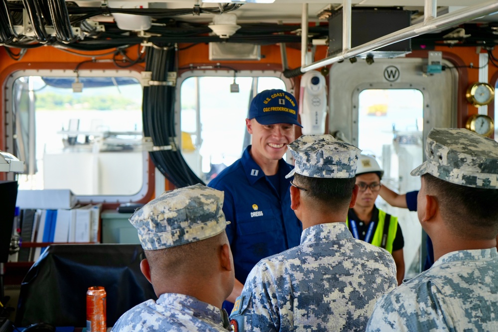 USCGC Frederick Hatch (WPC 1143) hosts officials in Philippines