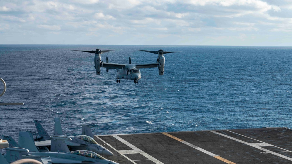 U.S. Marine Corps Osprey Lands on USS Carl Vinson (CVN 70)