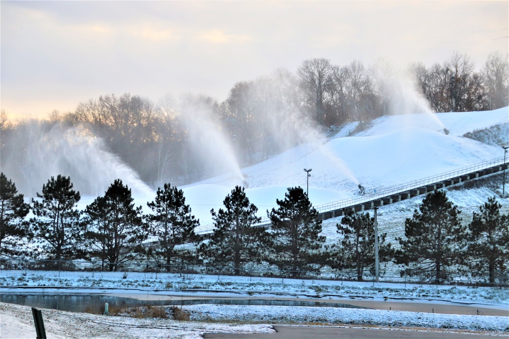 Snowmaking at Fort McCoy's Whitetail Ridge Ski Area