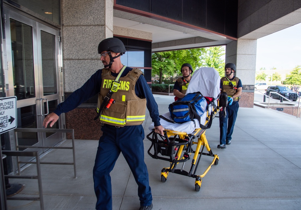 DSCC first responders, workforce refine emergency action plans during active shooter exercise