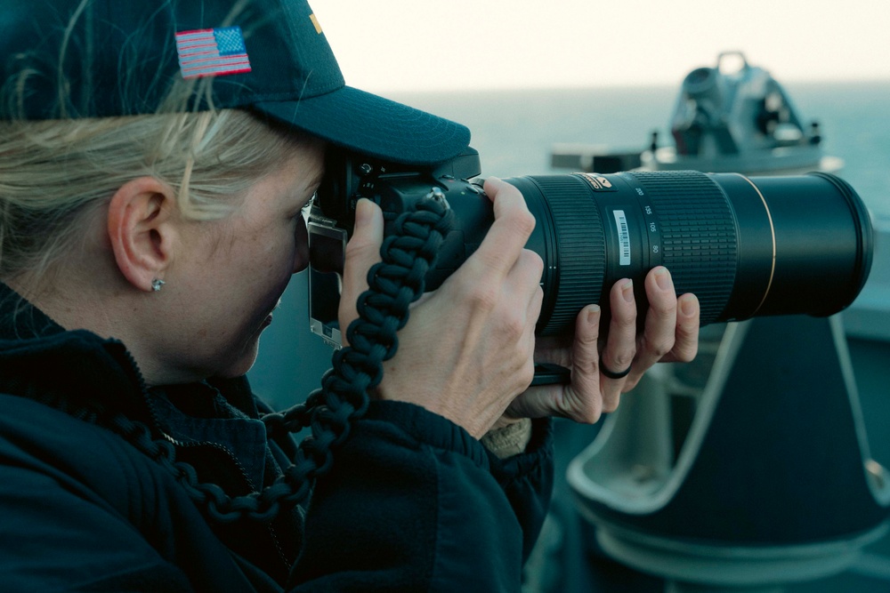 Delbert D. Black Conducts Trainng in the Atlantic Ocean.