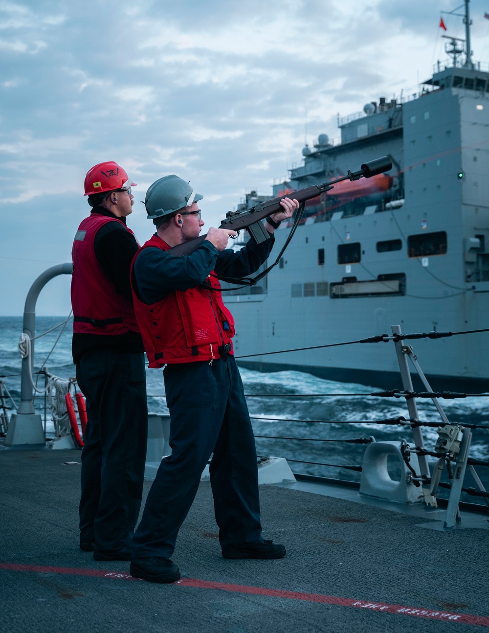 Delbert D. Black Conducts Trainng in the Atlantic Ocean.