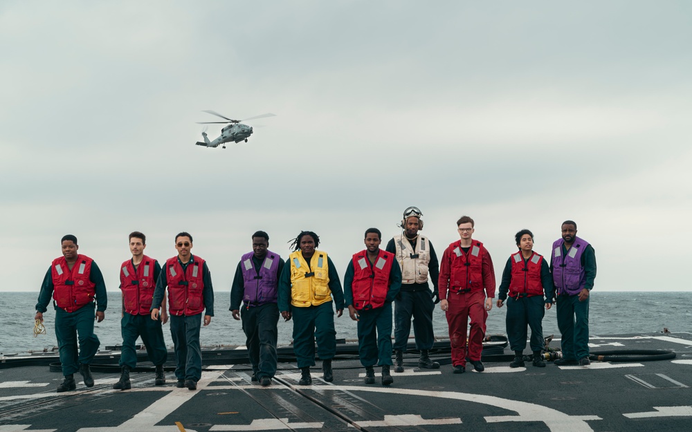 Delbert D. Black Conducts Trainng in the Atlantic Ocean.