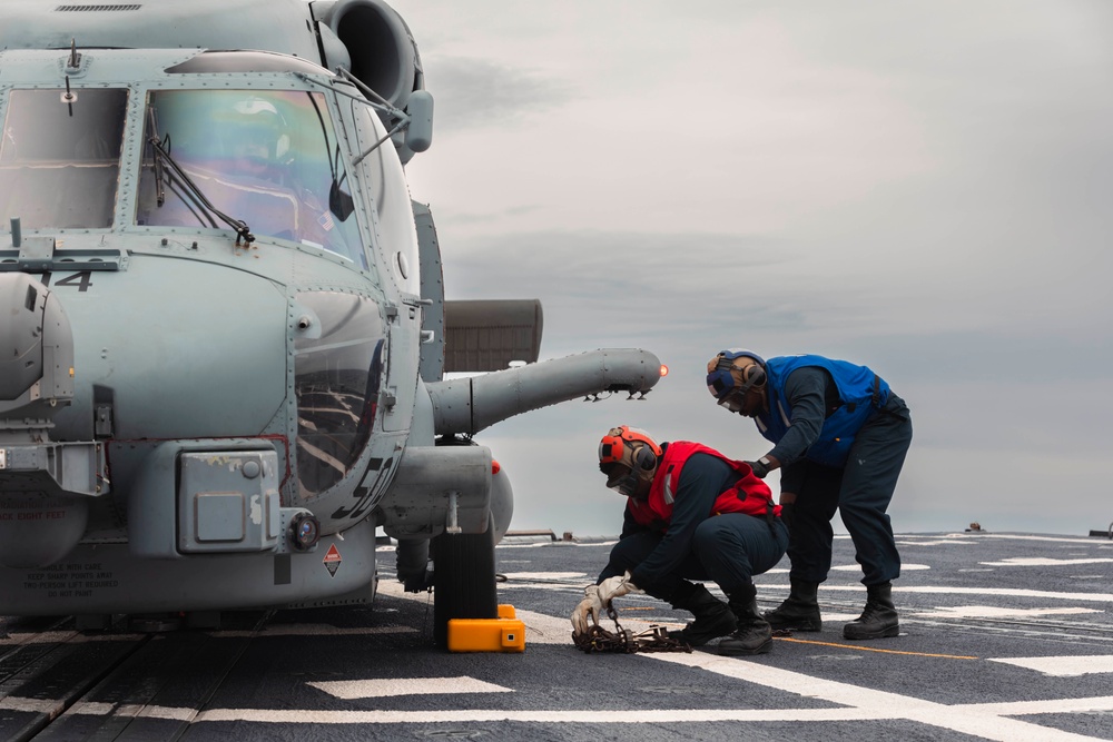 Delbert D. Black Conducts Trainng in the Atlantic Ocean.