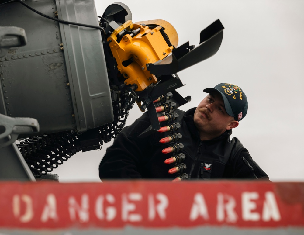 Delbert D. Black Conducts Trainng in the Atlantic Ocean.