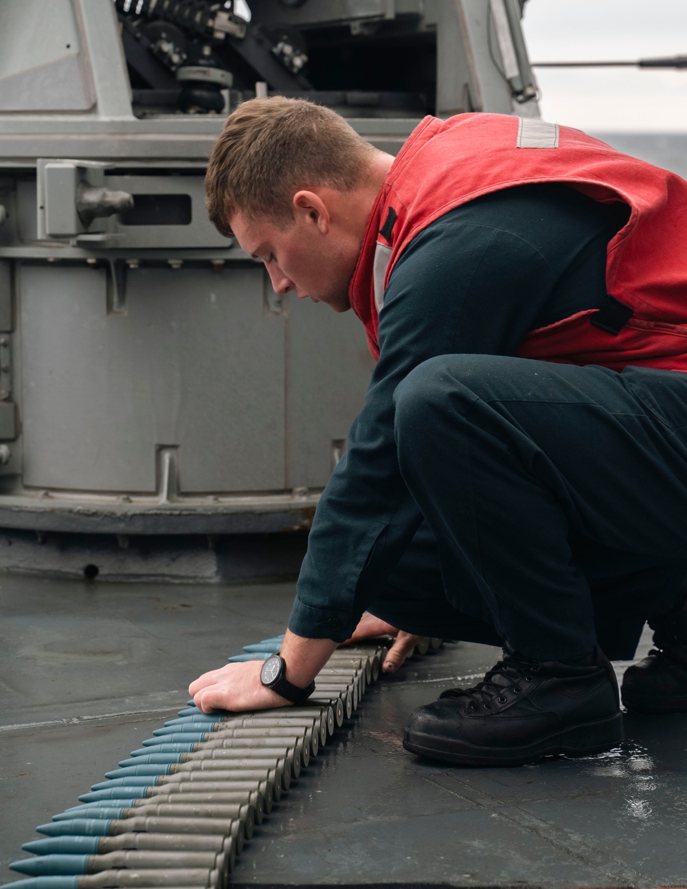 Delbert D. Black Conducts Trainng in the Atlantic Ocean.