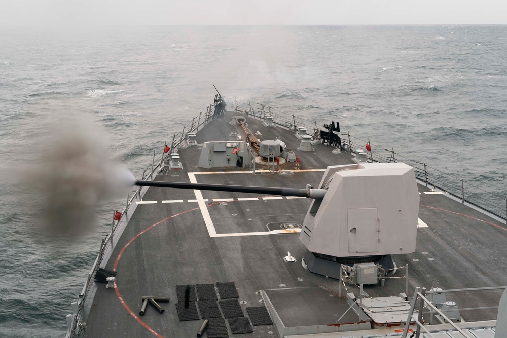 Delbert D. Black Conducts Trainng in the Atlantic Ocean.