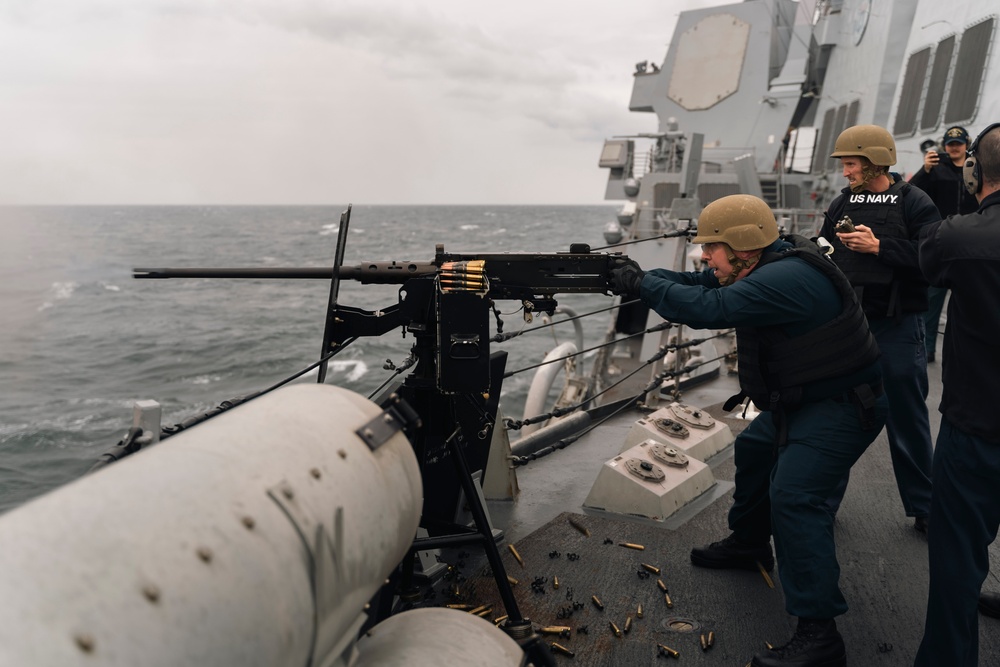 Delbert D. Black Conducts Trainng in the Atlantic Ocean.