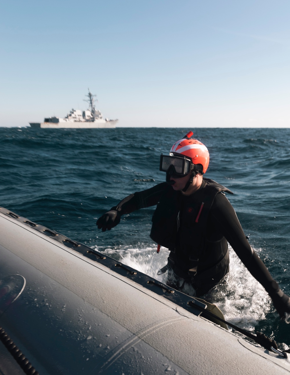 Delbert D. Black Conducts Trainng in the Atlantic Ocean.