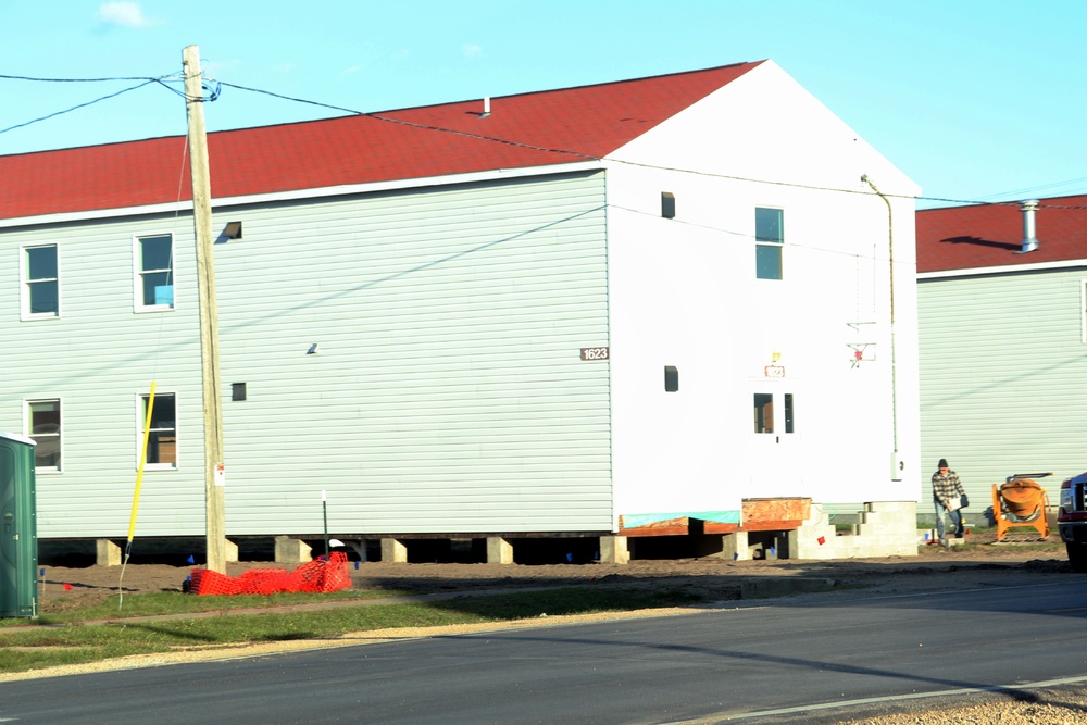 Contractors finish moving World War II-era barracks buildings to new foundations at Fort McCoy