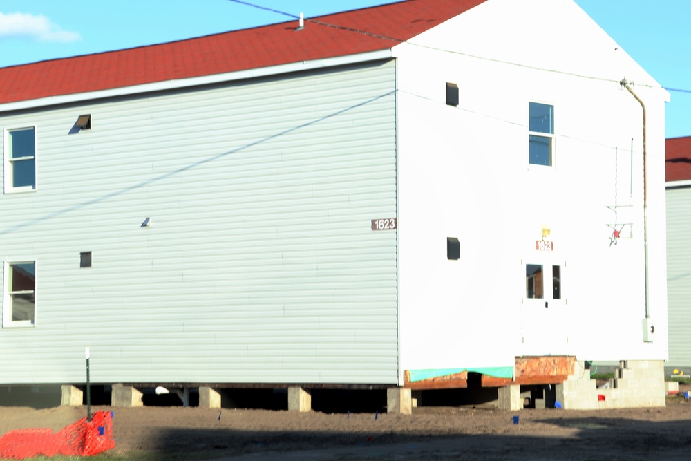 Contractors finish moving World War II-era barracks buildings to new foundations at Fort McCoy