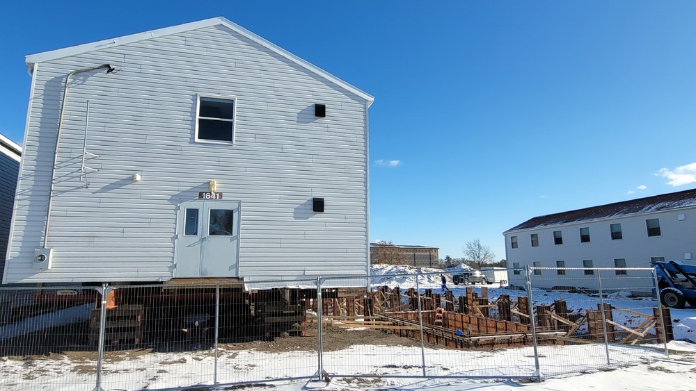 Contractors finish moving World War II-era barracks buildings to new foundations at Fort McCoy