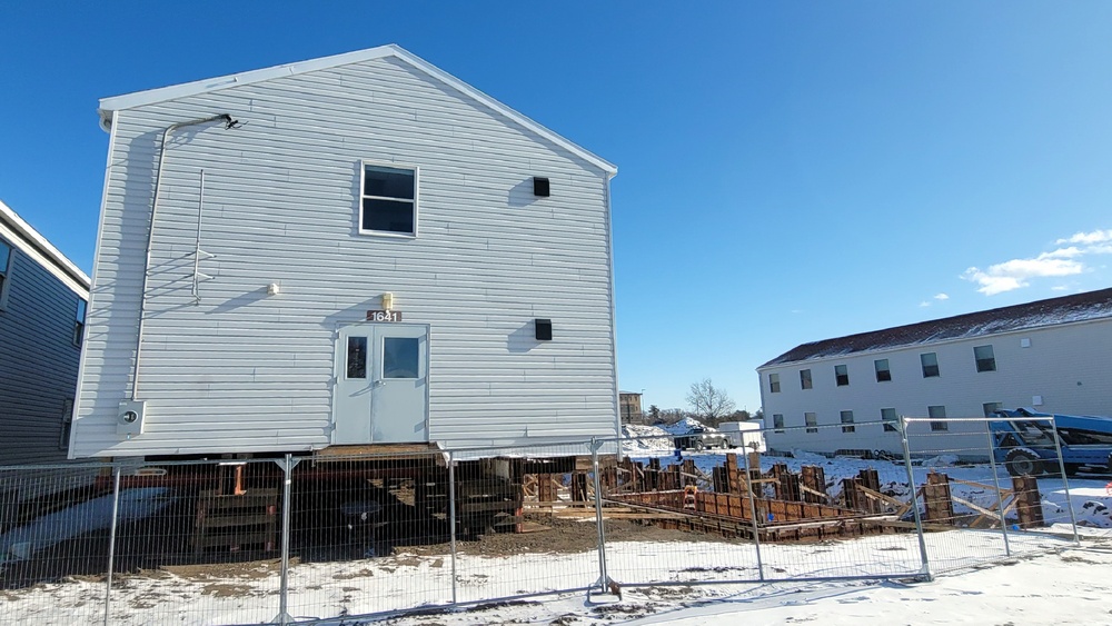 Contractors finish moving World War II-era barracks buildings to new foundations at Fort McCoy