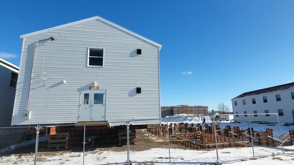 Contractors finish moving World War II-era barracks buildings to new foundations at Fort McCoy