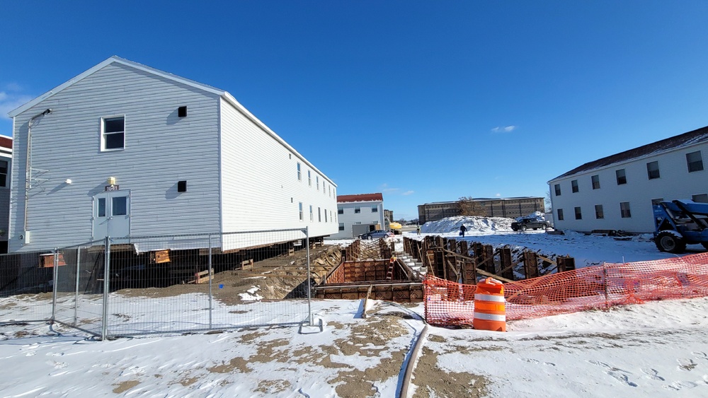 Contractors finish moving World War II-era barracks buildings to new foundations at Fort McCoy