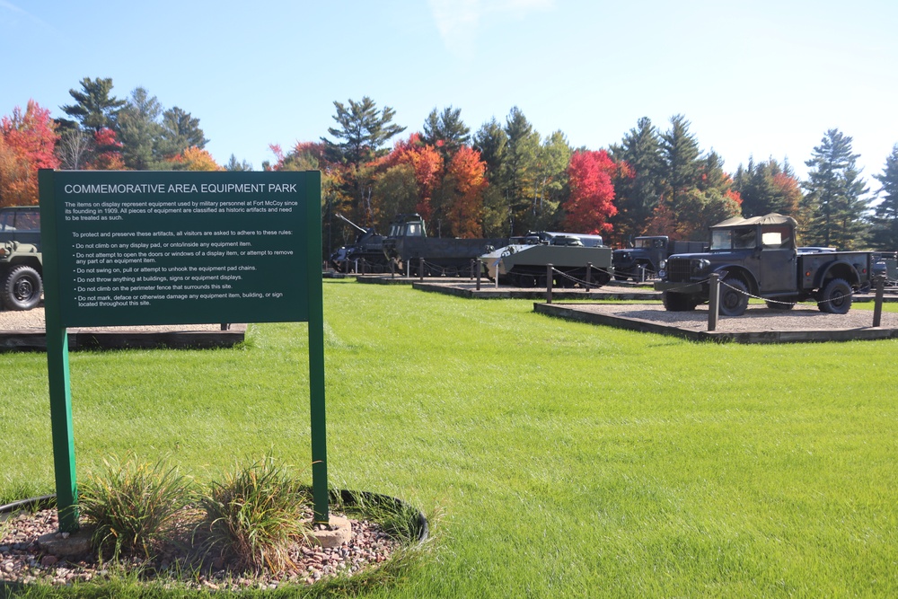2023 Fall Colors at Equipment Park at Fort McCoy's historic Commemorative Area