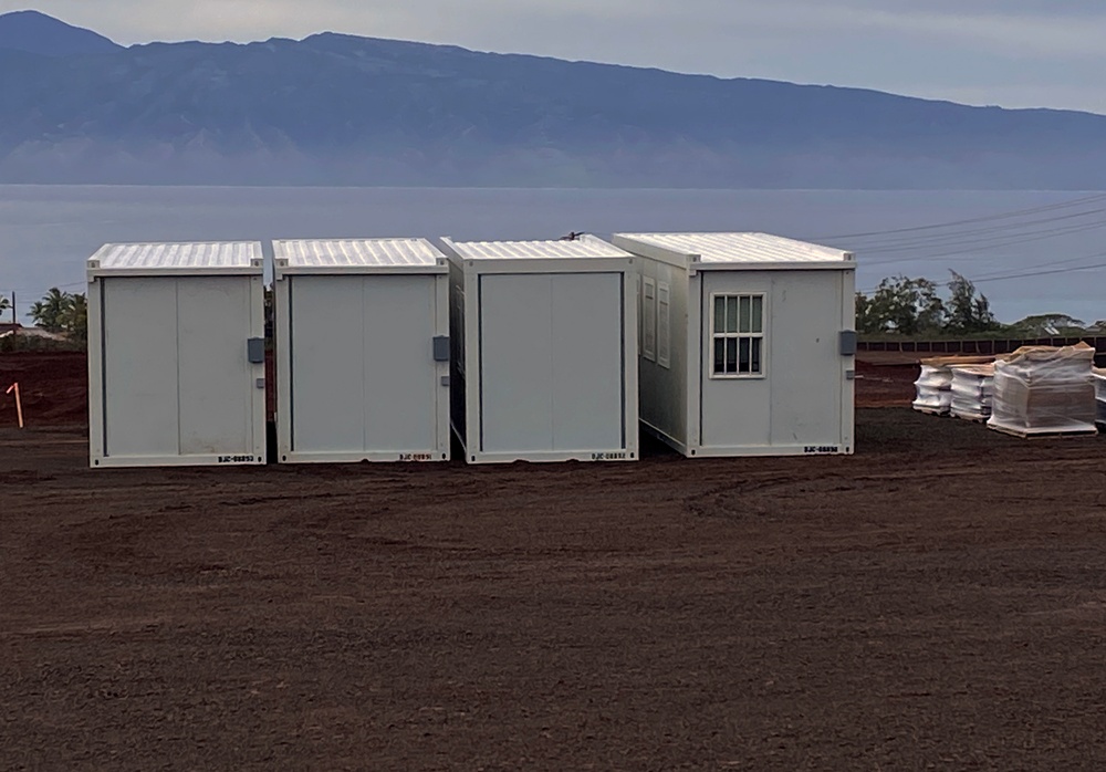 Modular buildings arrive at temporary elementary school in Lahaina