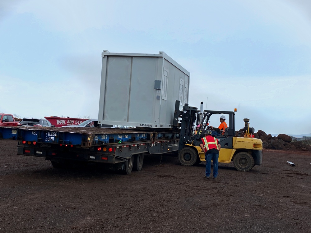 Modular buildings arrive at temporary elementary school in Lahaina