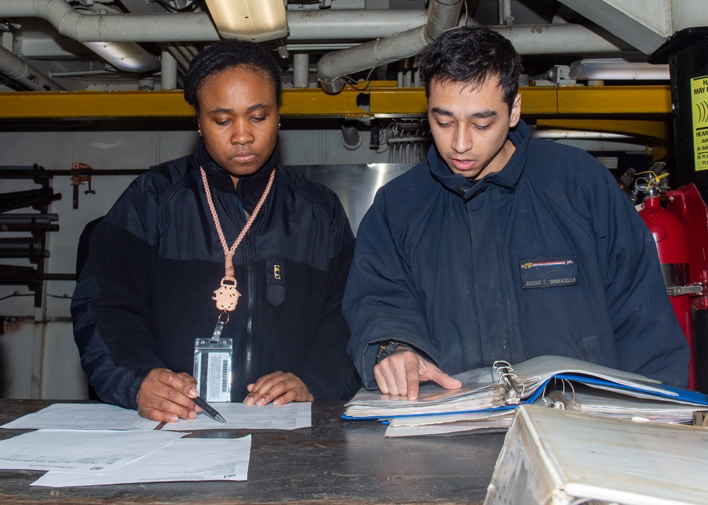 USS Ronald Reagan (CVN 76) Sailors perform maintenance and prepare for 3MI