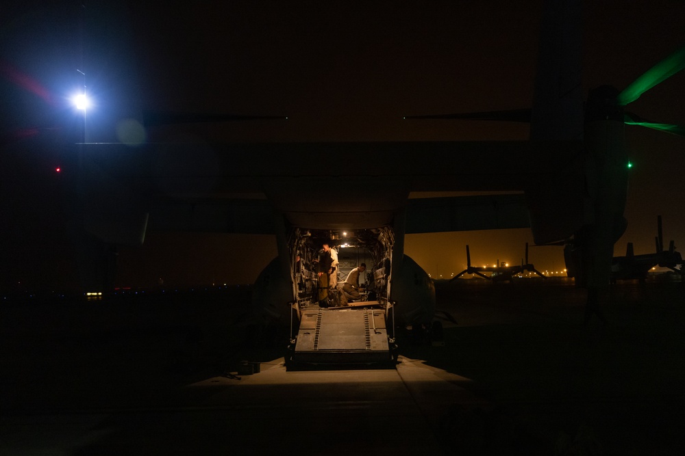 Marine Medium Tiltrotor Squadron (VMM) 261 (Rein.) conduct aerial delivery operations