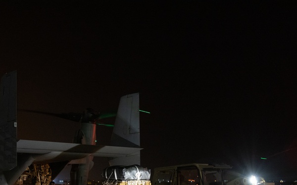 Marine Medium Tiltrotor Squadron (VMM) 261 (Rein.) conduct aerial delivery operations
