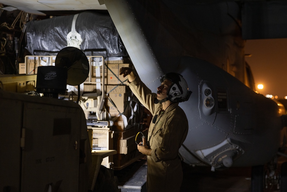 Marine Medium Tiltrotor Squadron (VMM) 261 (Rein.) conduct aerial delivery operations