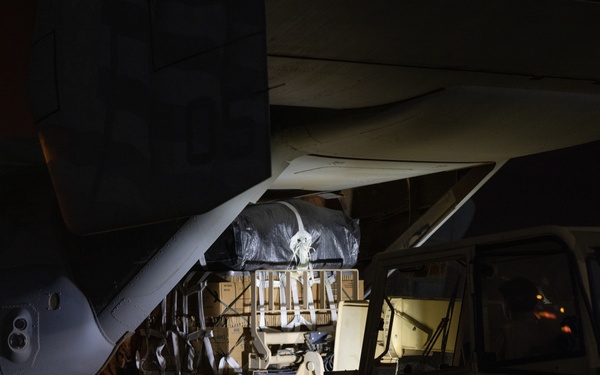Marine Medium Tiltrotor Squadron (VMM) 261 (Rein.) conduct aerial delivery operations