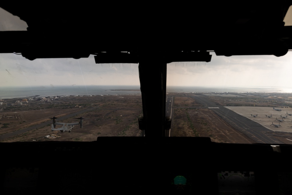 Marine Medium Tiltrotor Squadron (VMM) 261 (Rein.) conduct aerial delivery operations