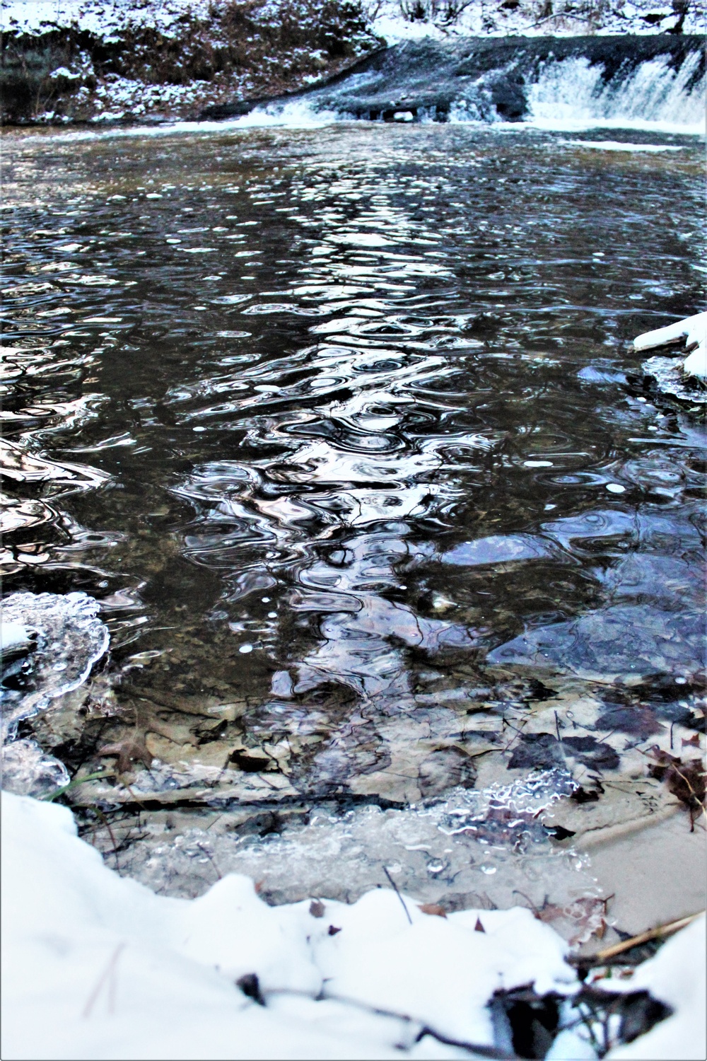 Winter at Fort McCoy's Trout Falls in Pine View Recreation Area