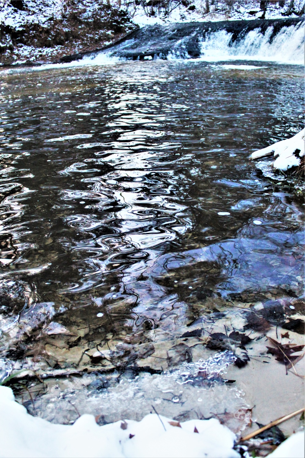 Winter at Fort McCoy's Trout Falls in Pine View Recreation Area