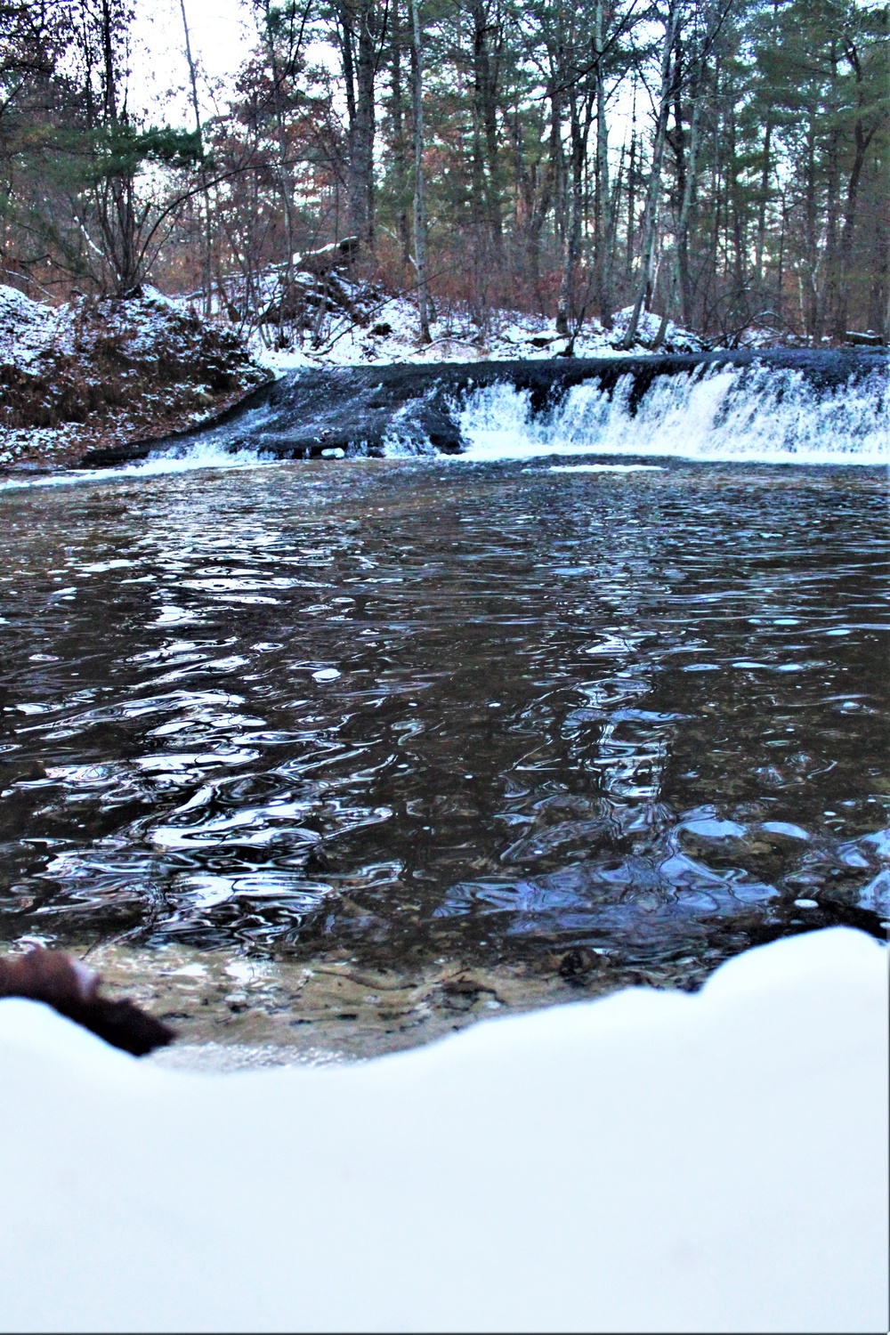 Winter at Fort McCoy's Trout Falls in Pine View Recreation Area