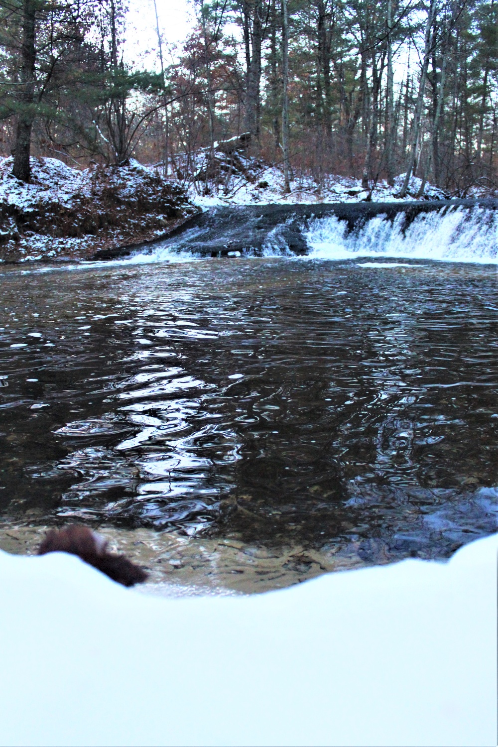 Winter at Fort McCoy's Trout Falls in Pine View Recreation Area
