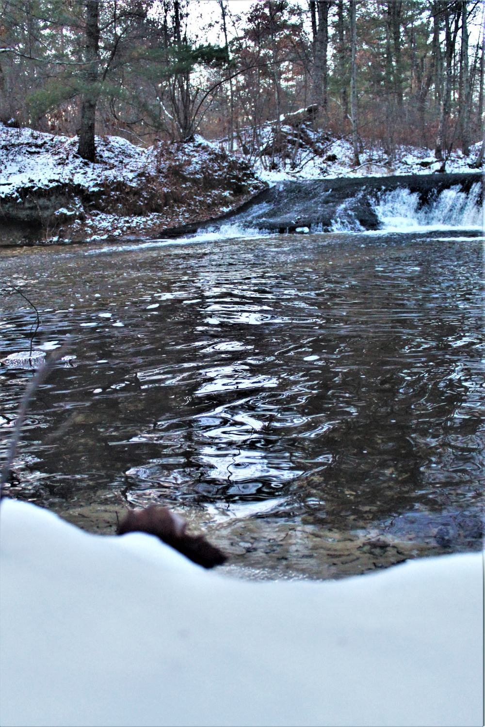 Winter at Fort McCoy's Trout Falls in Pine View Recreation Area