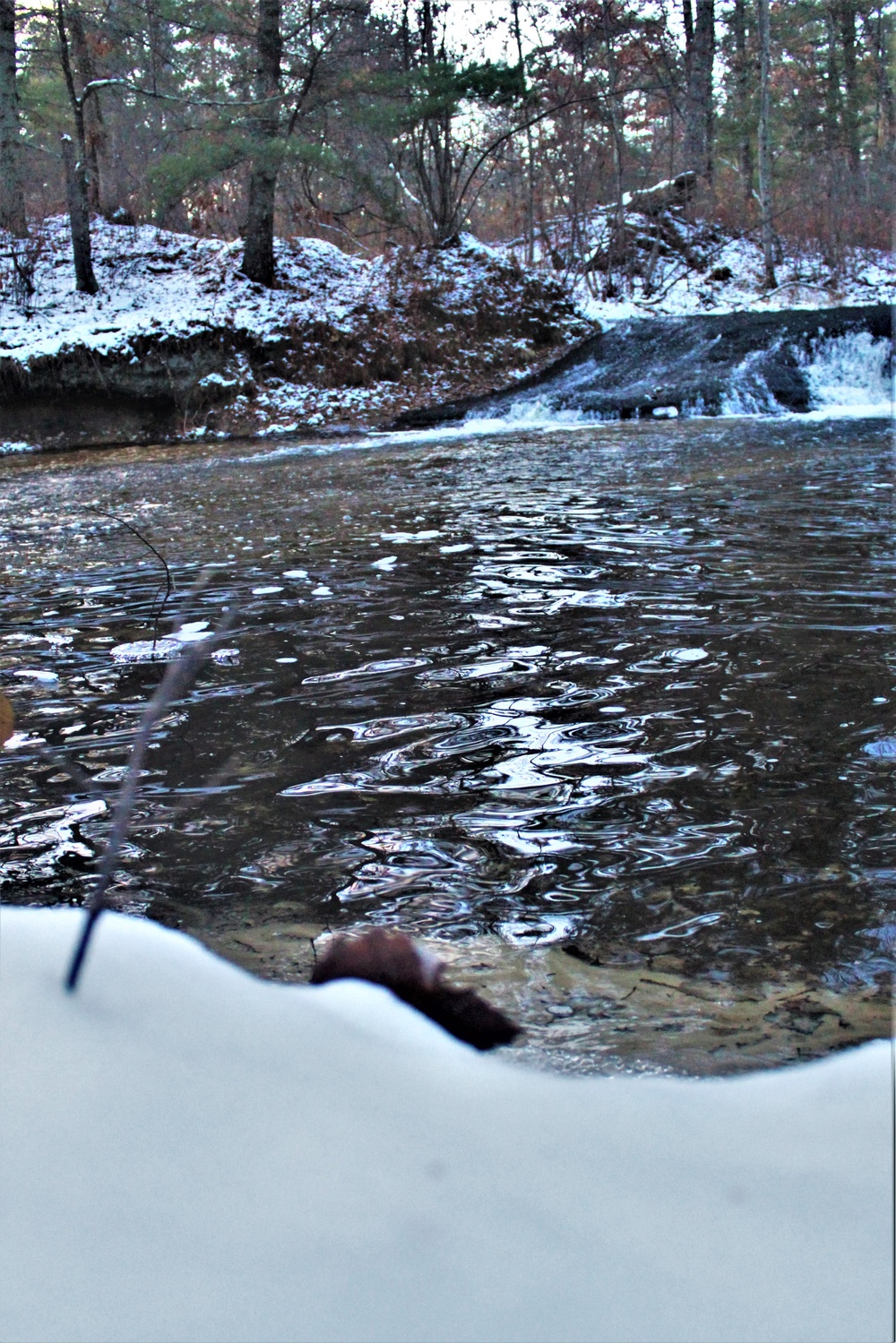 Winter at Fort McCoy's Trout Falls in Pine View Recreation Area