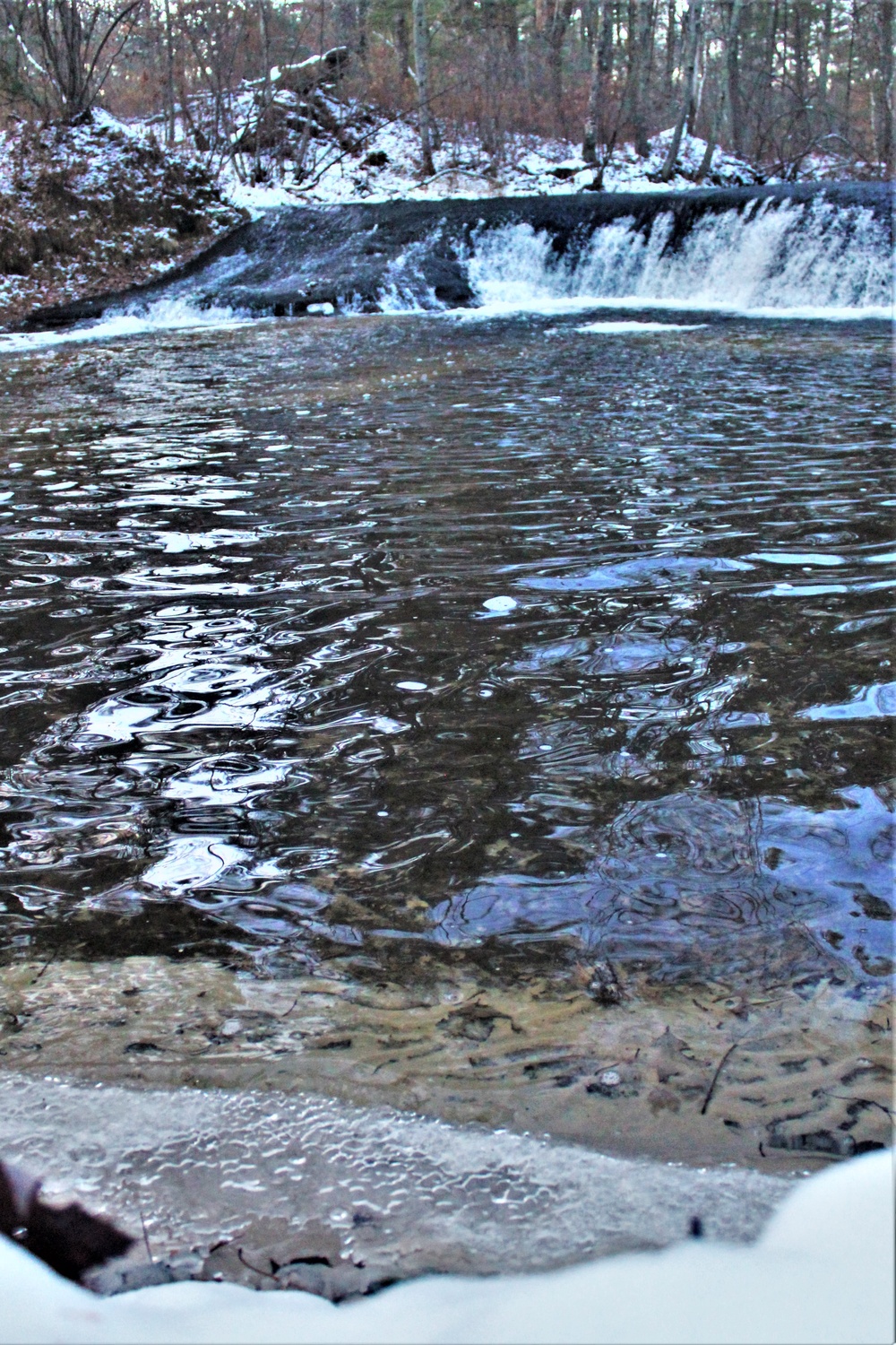Winter at Fort McCoy's Trout Falls in Pine View Recreation Area