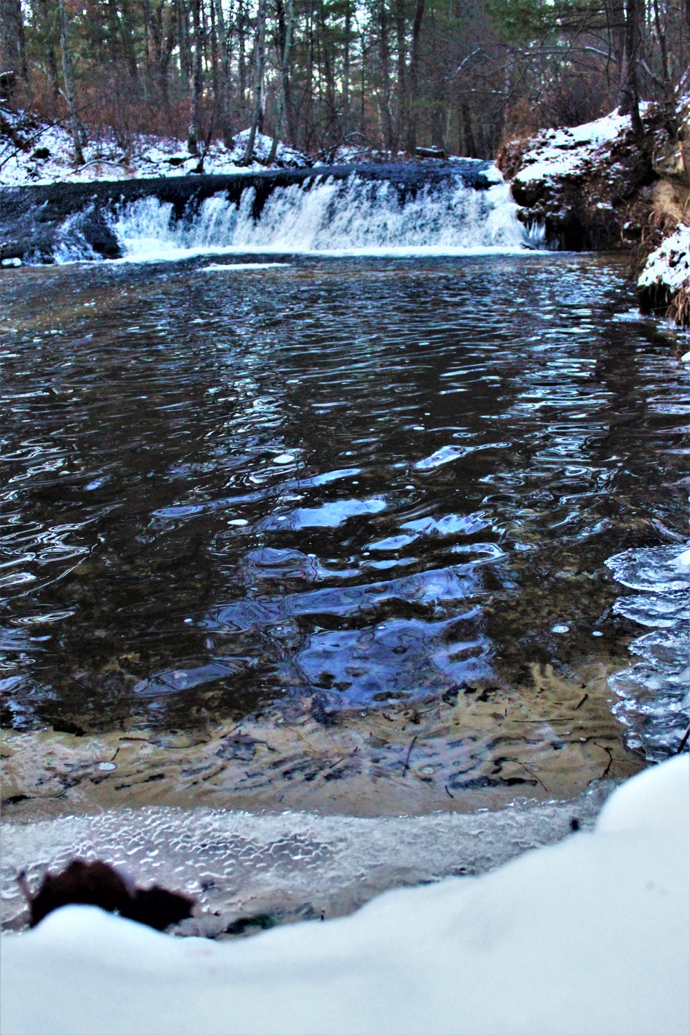 Winter at Fort McCoy's Trout Falls in Pine View Recreation Area