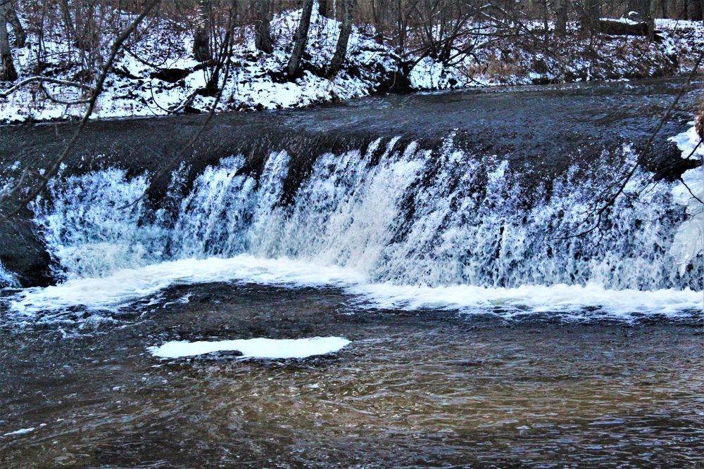 Winter at Fort McCoy's Trout Falls in Pine View Recreation Area