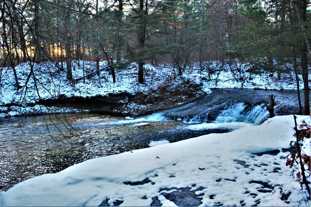 Winter at Fort McCoy's Trout Falls in Pine View Recreation Area