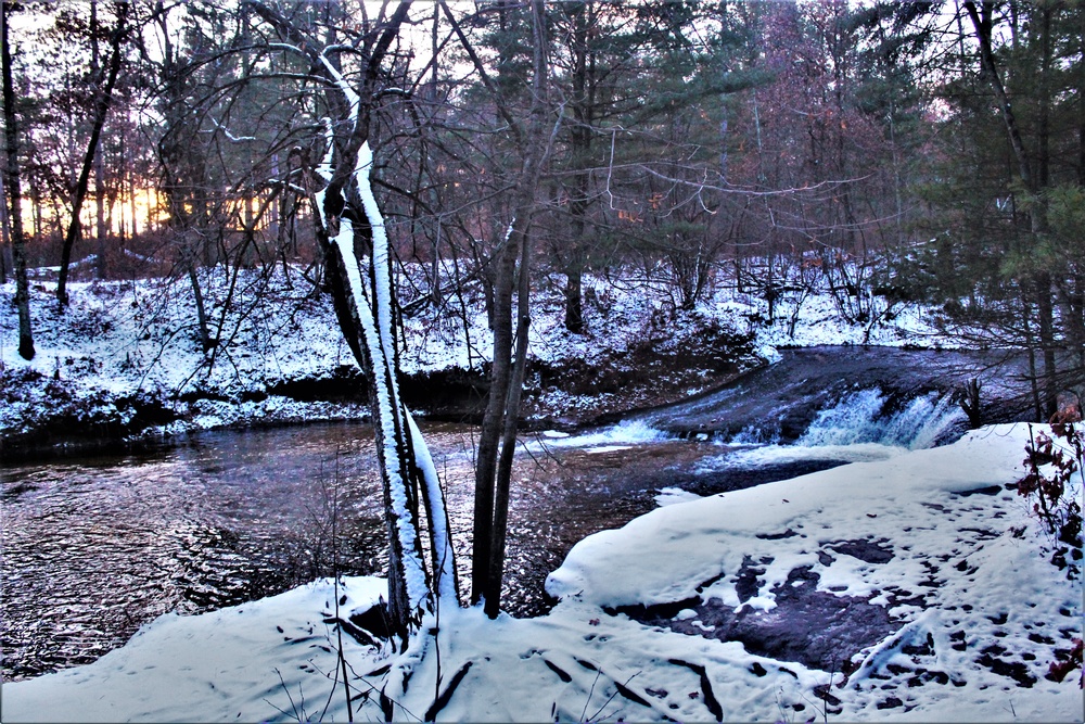 Winter at Fort McCoy's Trout Falls in Pine View Recreation Area
