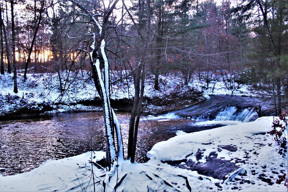 Winter at Fort McCoy's Trout Falls in Pine View Recreation Area