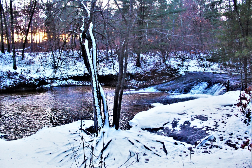 Winter at Fort McCoy's Trout Falls in Pine View Recreation Area