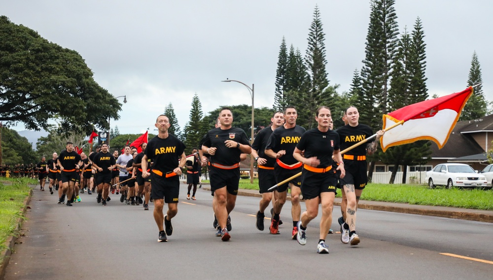 The 130th Engineer Brigade conducts an engineer muster run