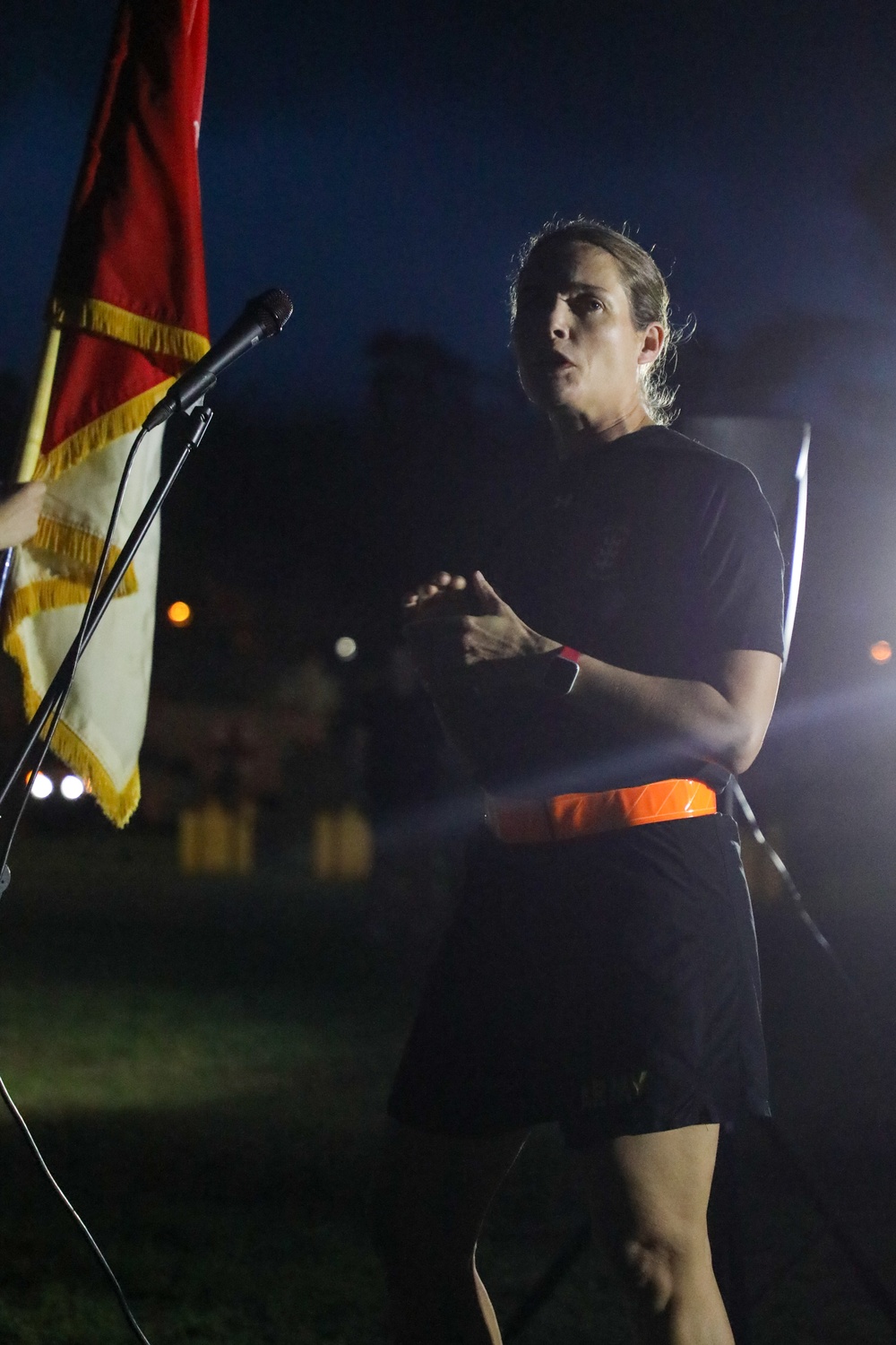 The 130th Engineer Brigade conducts an engineer muster run.