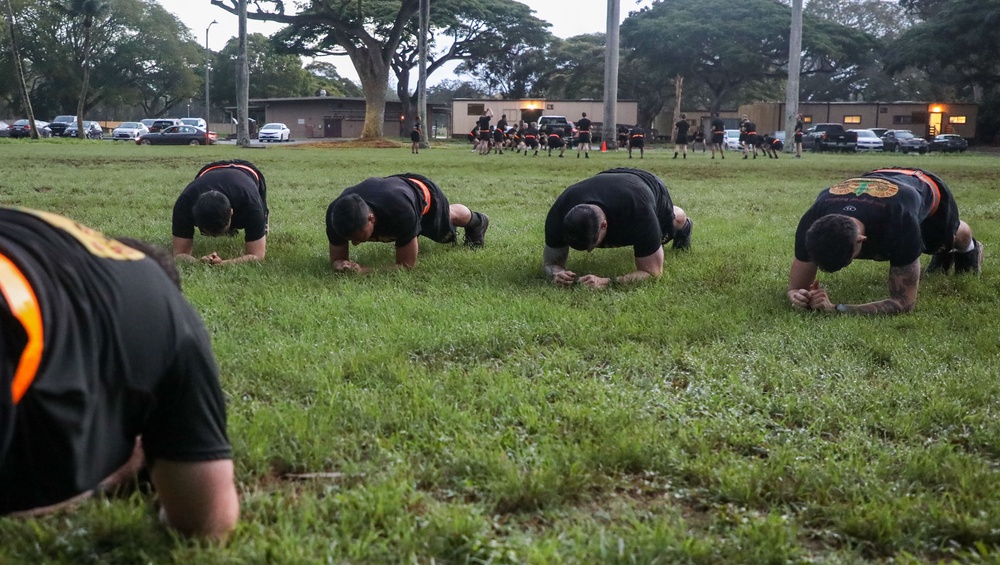 The 130th Engineer Brigade conducts a fallen Sapper memorial workout