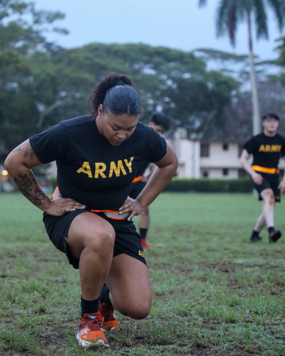 The 130th Engineer Brigade conducts a fallen Sapper memorial workout.