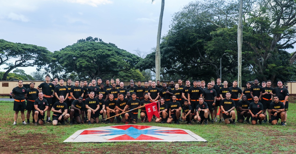 The 130th Engineer Brigade conducts a fallen Sapper memorial workout.