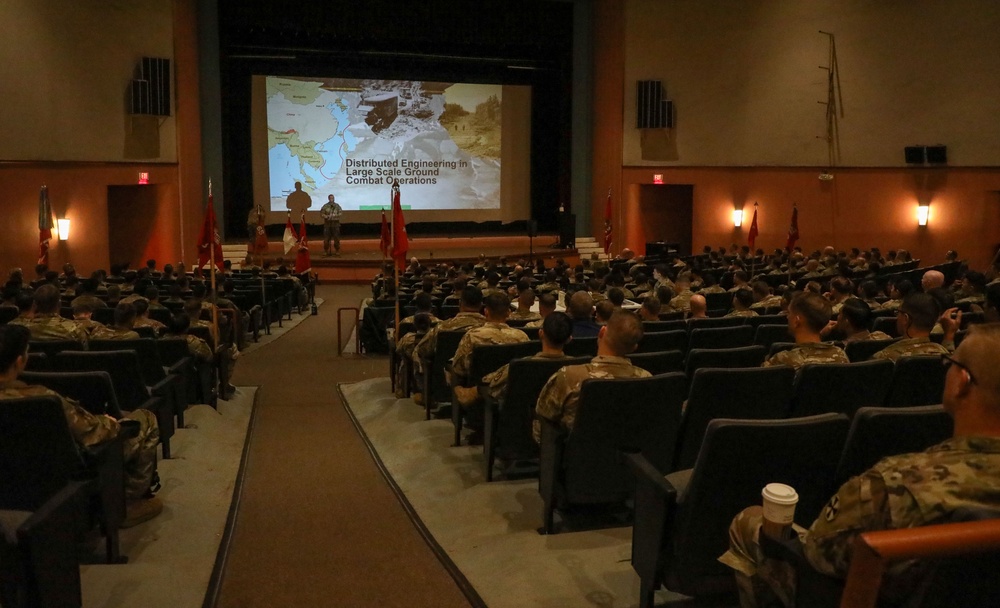 The 130th Engineer Brigade receives a State of Regiment brief.