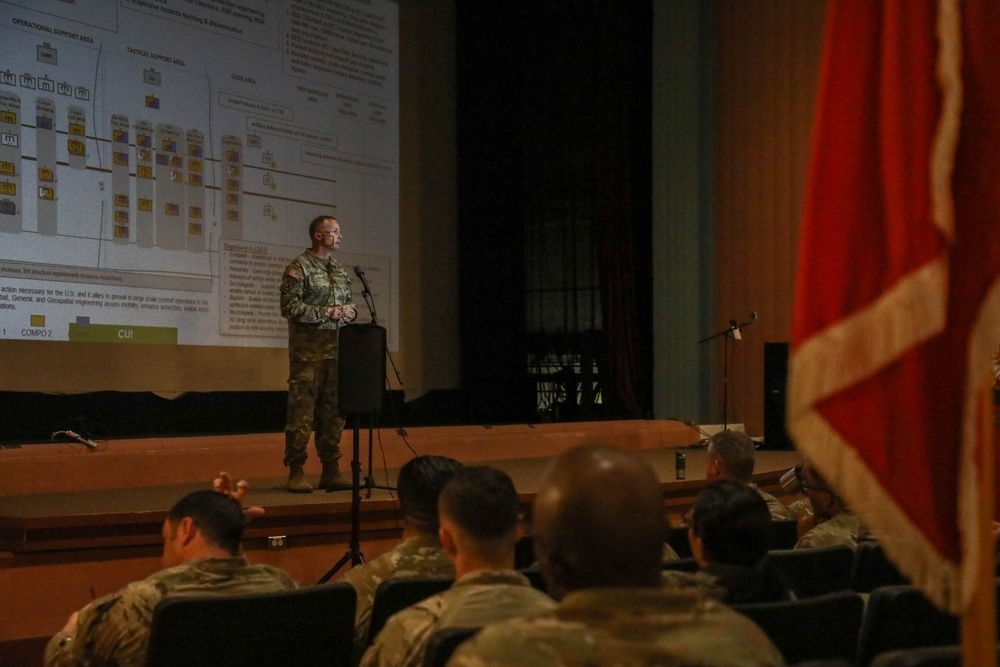 The 130th Engineer Brigade receives a State of Regiment brief