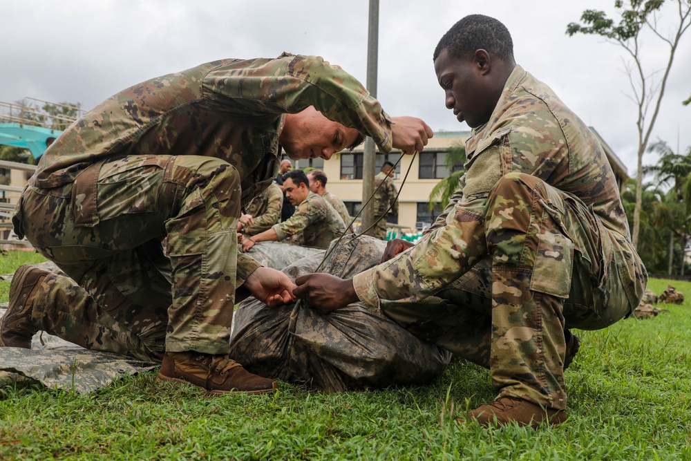 U.S. Army Soldiers from the 130th Engineer Brigade participate in the Pacific Engineer Week 2023, Sapper Stakes Competition